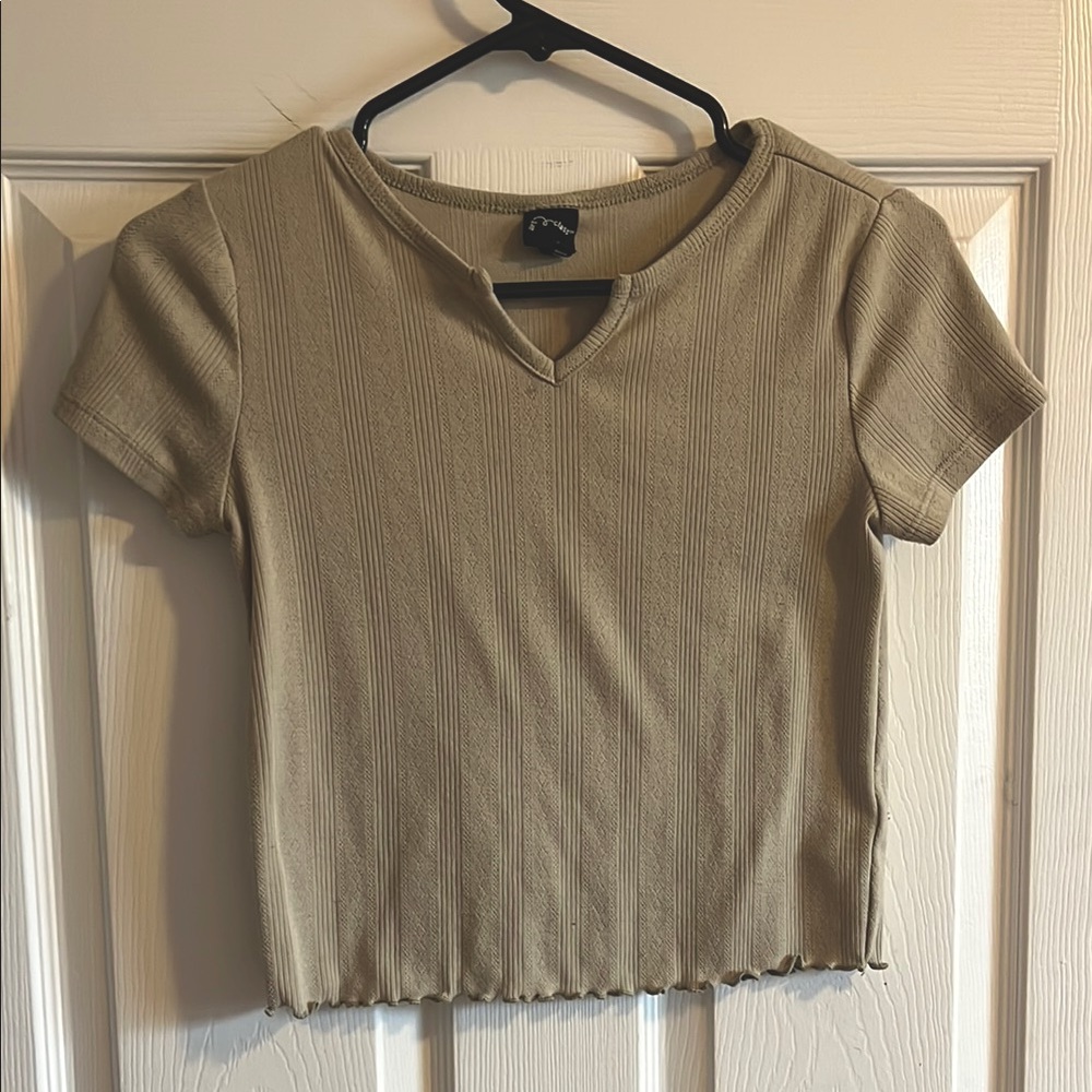 Women's Tan Ribbed Top